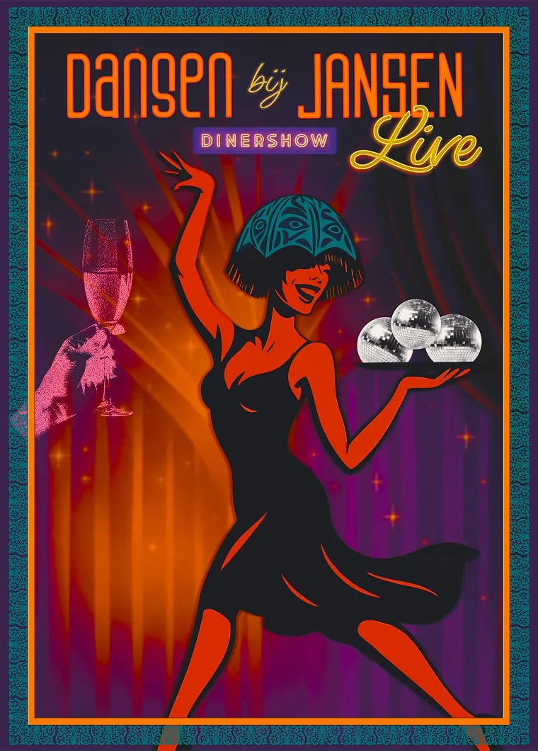 Poster van de dinershow Dansen bij Jansen